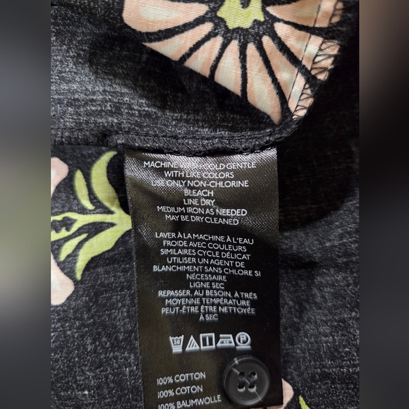 Anthropologie Maeve Black Midi Dress with Pink & Green Floral Print - Size XL - Picture 9 of 9